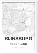 Poster/plattegrond RIJNSBURG - 30x40cm