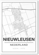 Poster/plattegrond NIEUWLEUSEN - 30x40cm