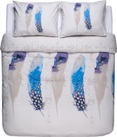 Dekbedovertrek Peacock Feathers -  Lits-jumeaux (240 x 220 cm) - Flanel - Zand - Nightlife Fresh