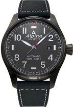 Alpina Startimer Pilot AL-525G4TS6 Horloge - Leer - Zwart - Ø 44 mm