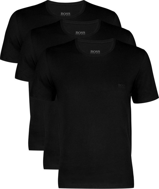 Hugo Boss 3Pack Tshirts Crew Neck Essential Zwart