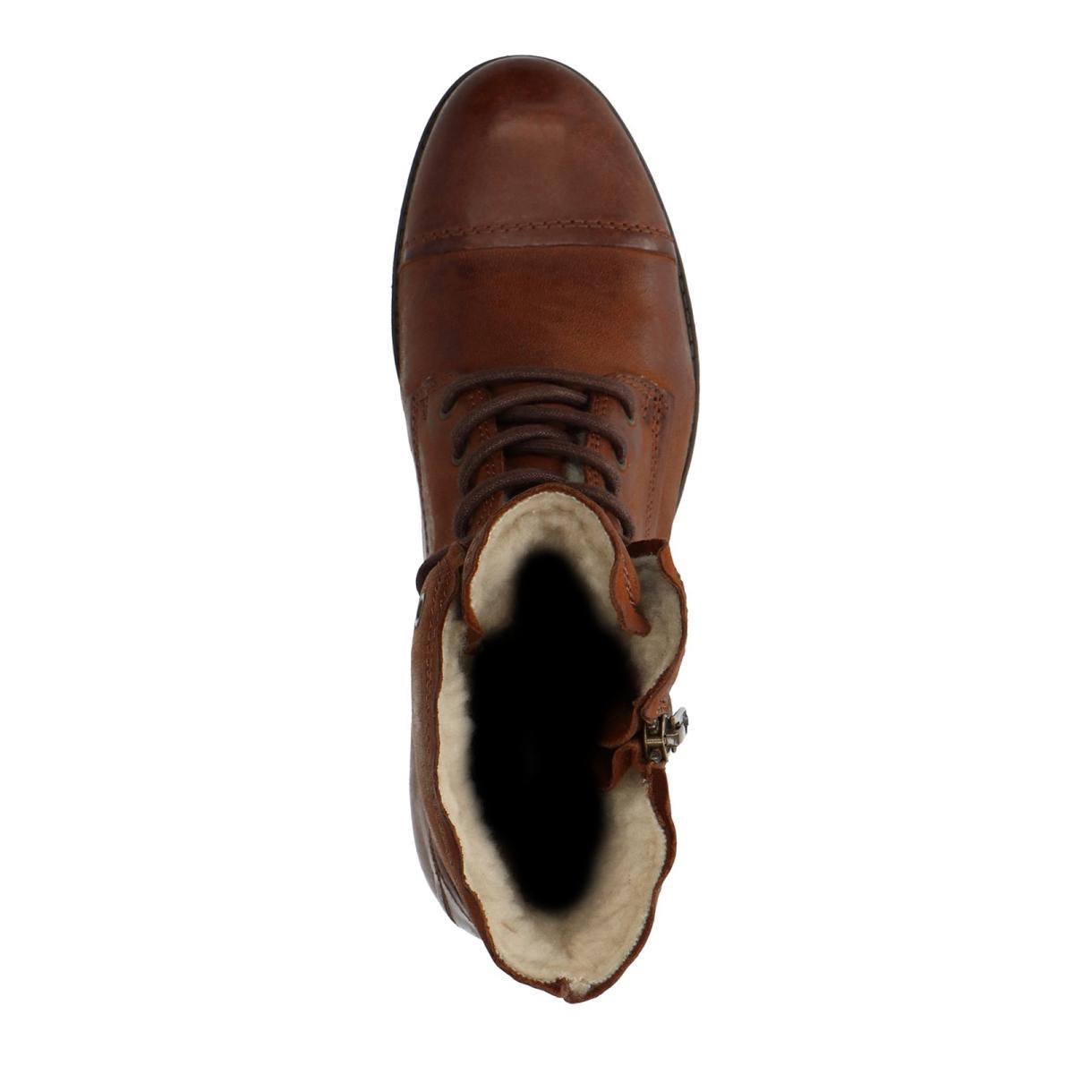 Sacha - Dames - Combat boots bruin met imitatiebont - Maat 38 | bol.com