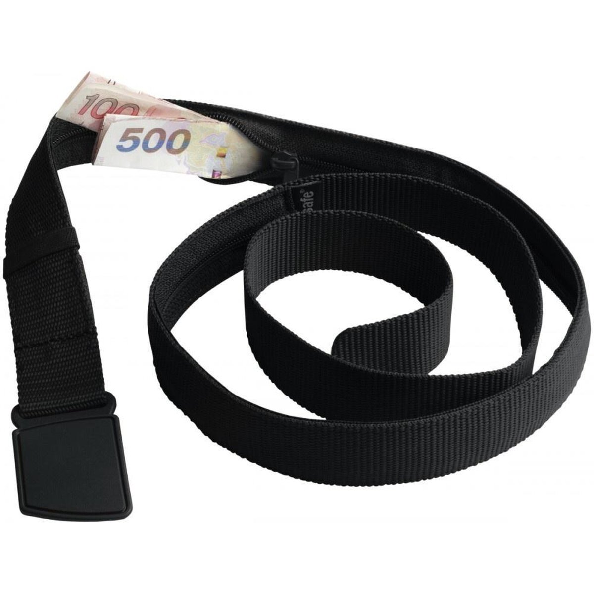 Pacsafe Cashsafe S25 Wallet belt - 72 tot 124 cm - Anti-diefstal Riem - Geldriem - RFID-blokkerend - Riem met Geheim Opbergvakje - Portemonnee Riem - Zwart