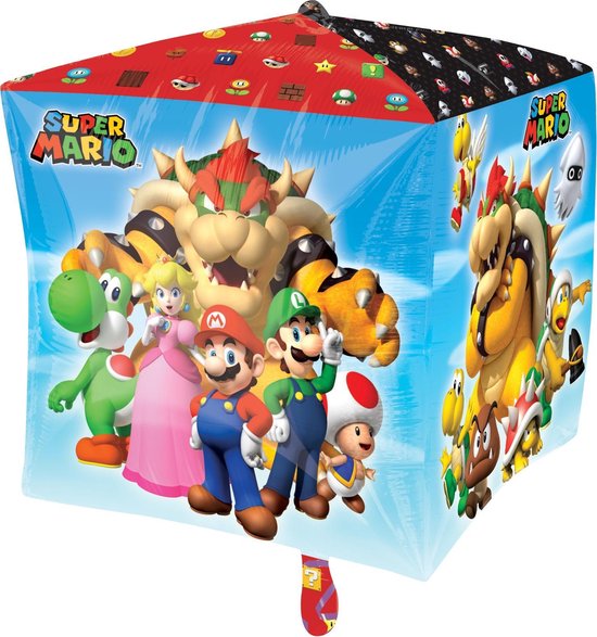 AMSCAN - Aluminium Super Mario Bros kubus ballon - Decoratie > Ballonnen