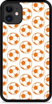 iPhone 11 Hardcase hoesje Orange Soccer Balls - Designed by Cazy