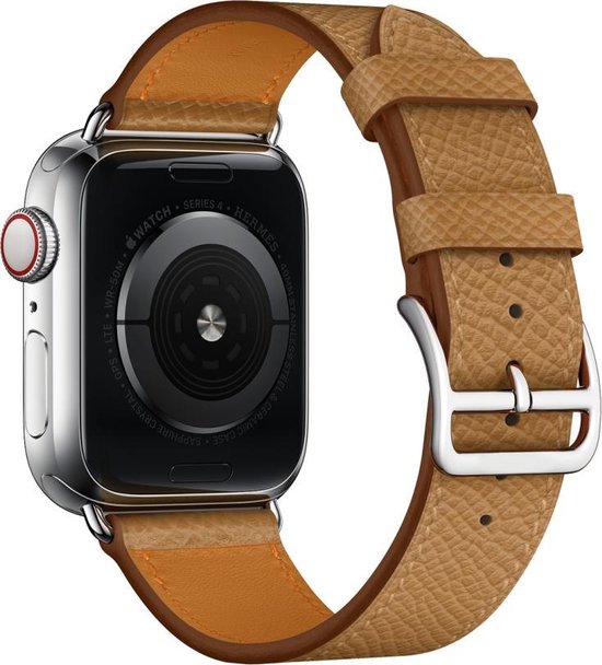 Bracelet Apple Watch Compatible - By Qubix Bracelet cuir - Marron