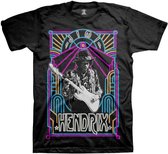 Jimi Hendrix Heren Tshirt -XL- Electric Ladyland Neon Zwart
