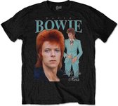 David Bowie Heren Tshirt -XL- Life On Mars Homage Zwart