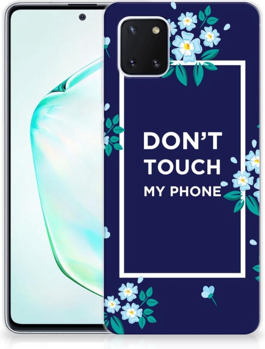 Samsung Galaxy Note 10 Lite Silicone-hoesje Flowers Blue DTMP