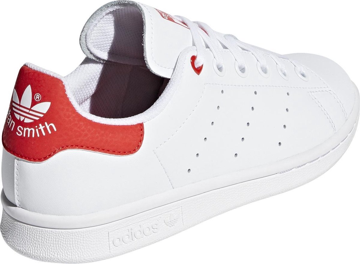 Adidas Stan Smith J Wit / Rood - Kinder Sneaker - G27631 - Maat 35 1/2 |  bol.com
