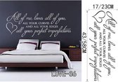 3D Sticker Decoratie Liefde Slaapkamer Muurstickers Decor Infinity Symbool Woord Liefde Familie Liefde Nooit citaat Vinyl Art Muursticker Decals Decoratie - LOVE36 / Small