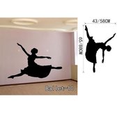 3D Sticker Decoratie Dansend Ballet Meisjes Schets Muurstickers Voor Woonkamer Slaapkamer Badkamer Decoracion Kinderen Kinderkamer Wallpapers Home Decor - 9262 / L
