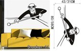 3D Sticker Decoratie Cartoon Design Spelen Pool Snooker Muurstickers Vinyl Verwijderbaar Zelfklevend Home Decor Muurtattoo voor de woonkamer - Snooker11 / Small