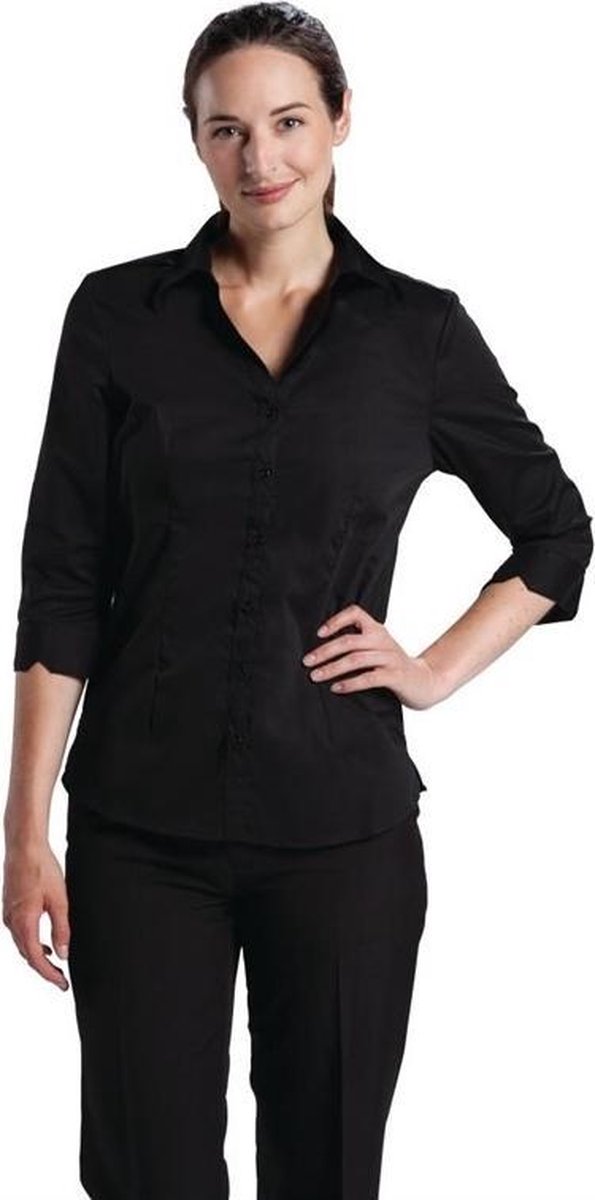 Uniform Works dames stretch shirt zwart