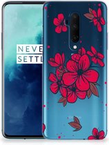 Back Case OnePlus 7T Pro TPU Siliconen Hoesje Blossom Rood