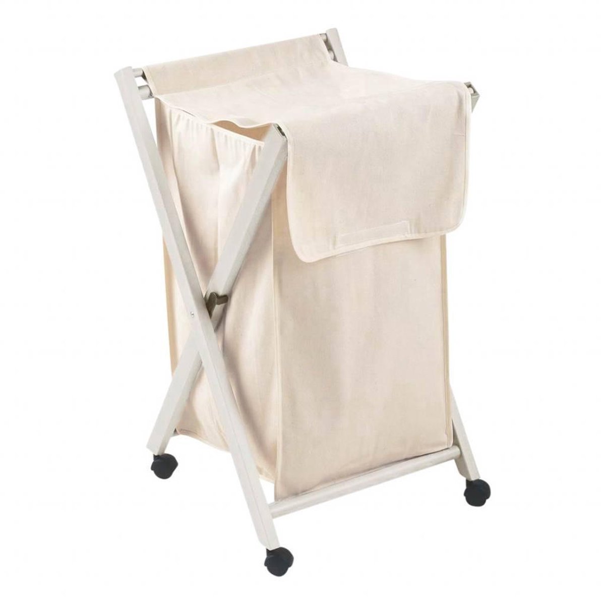 Arredamenti Italia Waszak met inklapbaar houten frame op wielen wit - ARIT - Il cuore del legno
