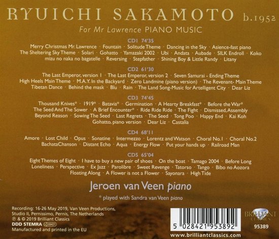 Sakamoto: For Mr Lawrence Piano Music
