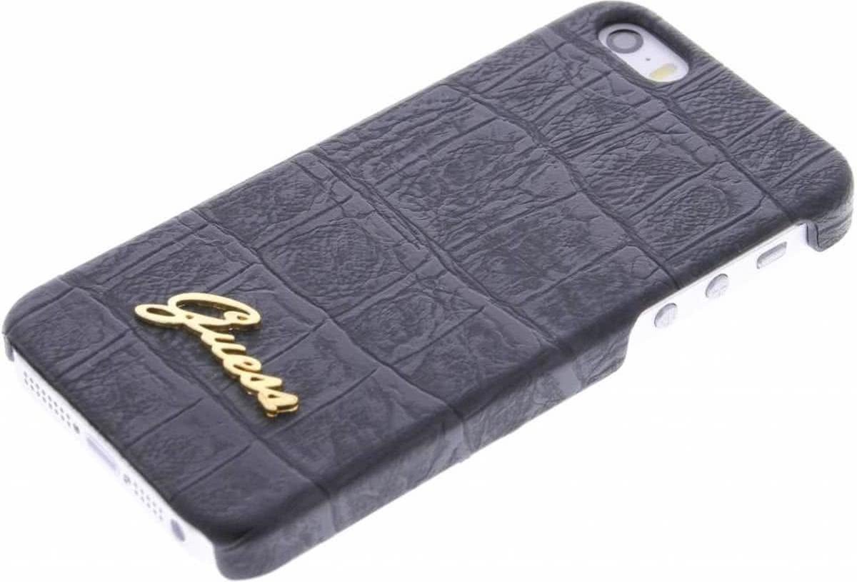 iPhone SE/5S/5 hoesje - Guess - Zwart - Kunststof