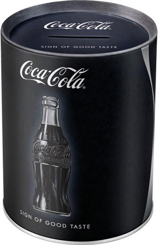 Coca Cola spaarpot zwart 10 x 13 cm - spaarpotten