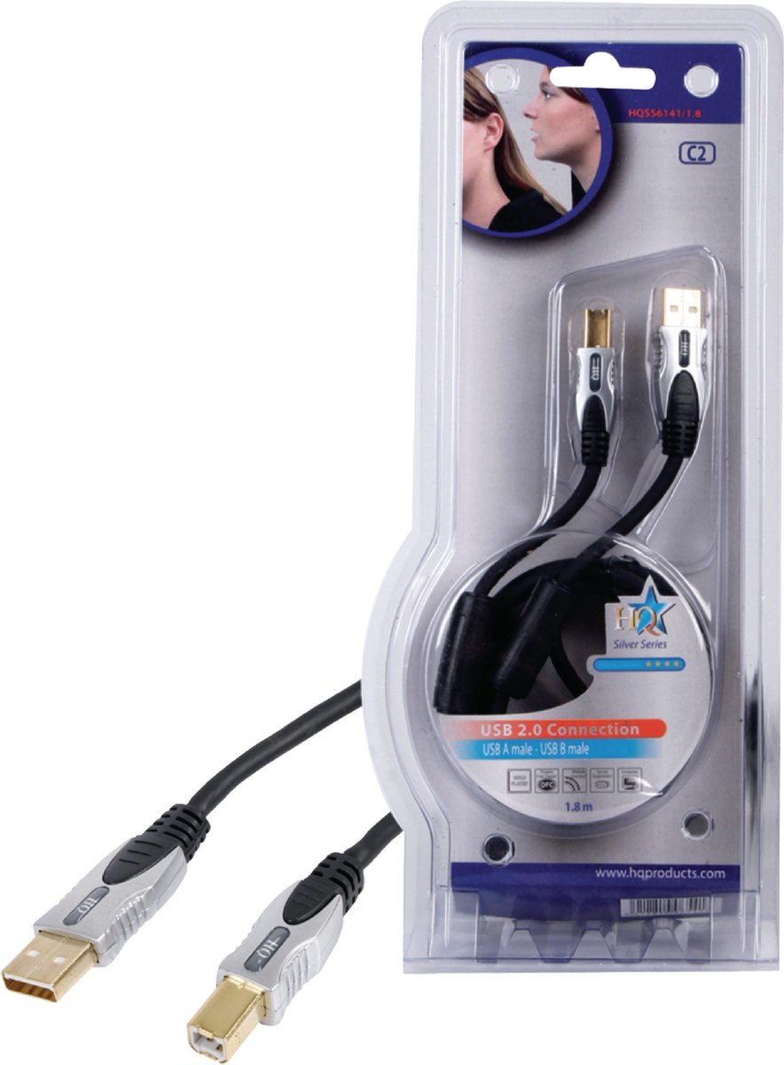 Hq Hqss6141/1.8 Hoge Kwaliteit Usb 2.0 Aansluitkabel 1,80 M