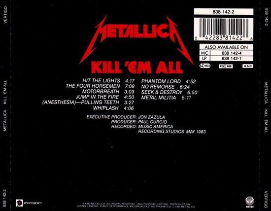 Metallica Kill 'Em All - CD album | bol