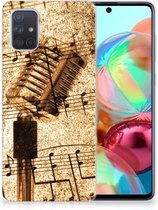 Siliconen Hoesje met foto Geschikt voor Geschikt voor Samsung Galaxy A71 Bladmuziek
