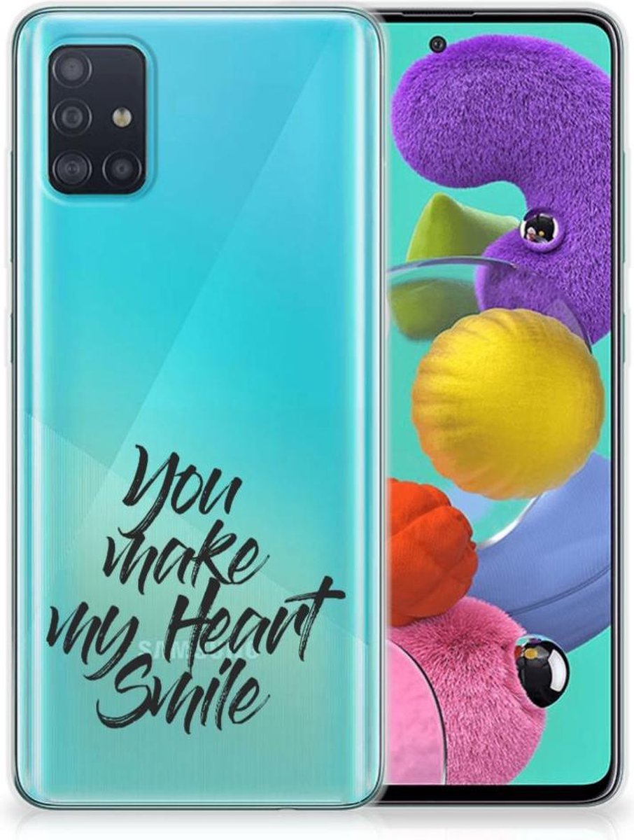 Samsung Galaxy A51 Siliconen hoesje met naam Heart Smile