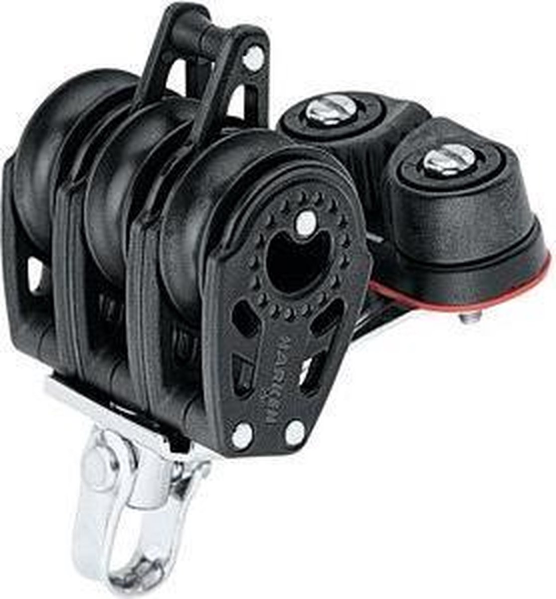 Harken 29mm Drieschijfsblok met Klem en Hondsvot