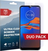 Rosso Screen Protector Ultra Clear Duo Pack Geschikt voor Motorola Moto E6 Plus | TPU Folie | Case Friendly | 2 Stuks