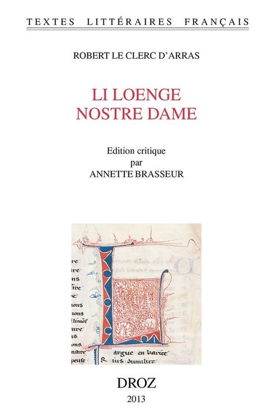 Textes littéraires français - Li loenge Nostre Dame - cover