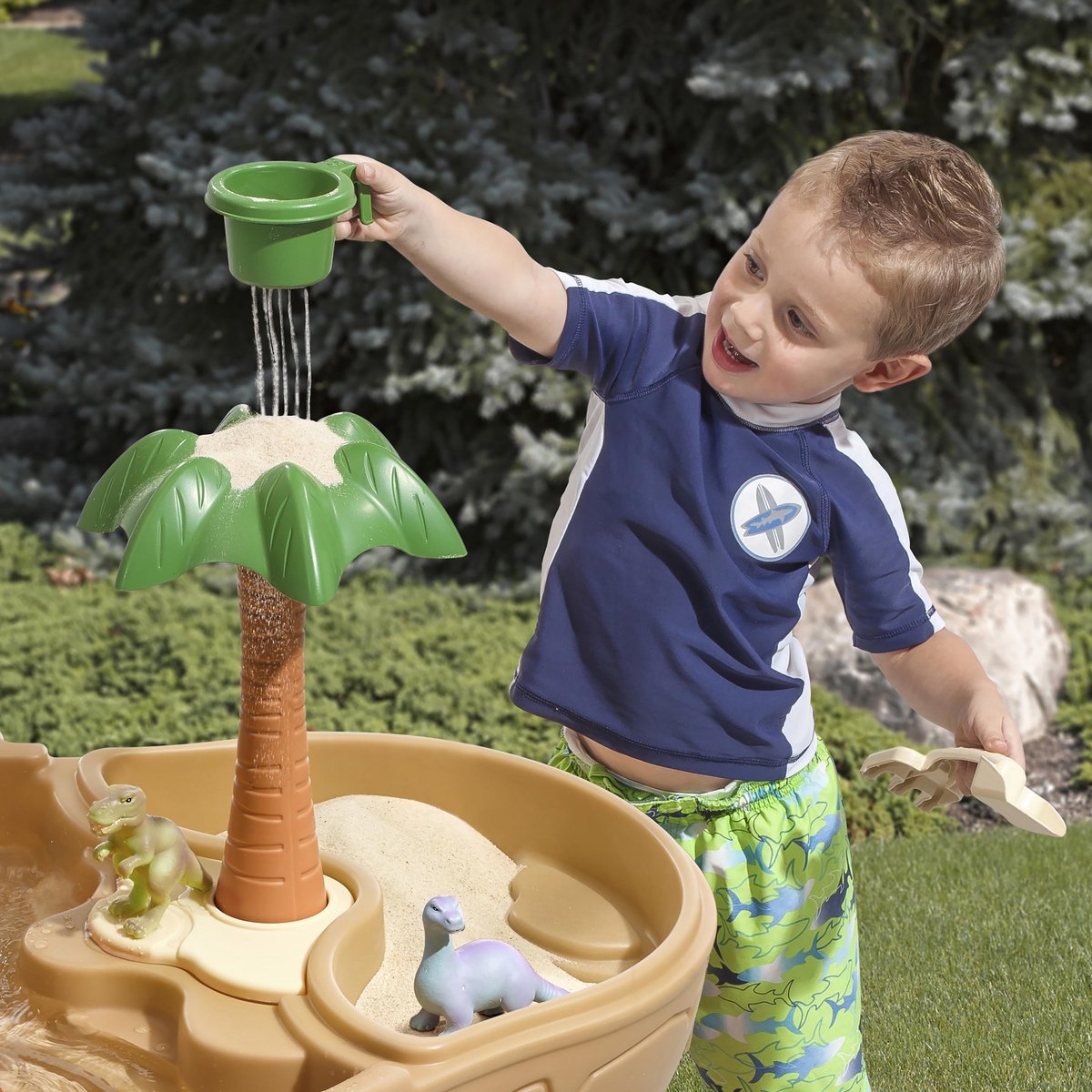 Step2 Dino Dig Zand & Watertafel - Zandtafel voor 15L water en 9 kg zand - Incl. 7 accessoires - Waterspeelgoed voor de tuin / buiten — afbeelding 6