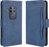 Motorola One Zoom Portemonnee Hoesje Met Kaarthouder Blauw