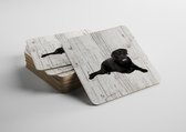 Chien Labrador noir | Sous-verres en bois 6 pièces