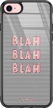 iPhone 8/7 hoesje glass - Blah blah blah | Apple iPhone 8 case | Hardcase backcover zwart