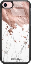 iPhone 8/7 hoesje glass - Marble splash | Apple iPhone 8 case | Hardcase backcover zwart