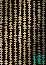Inpakpapier Kerstpapier Modern Forest Black/Gold K691661-3- Breedte 40 cm - m lang - Breedte 40 cm