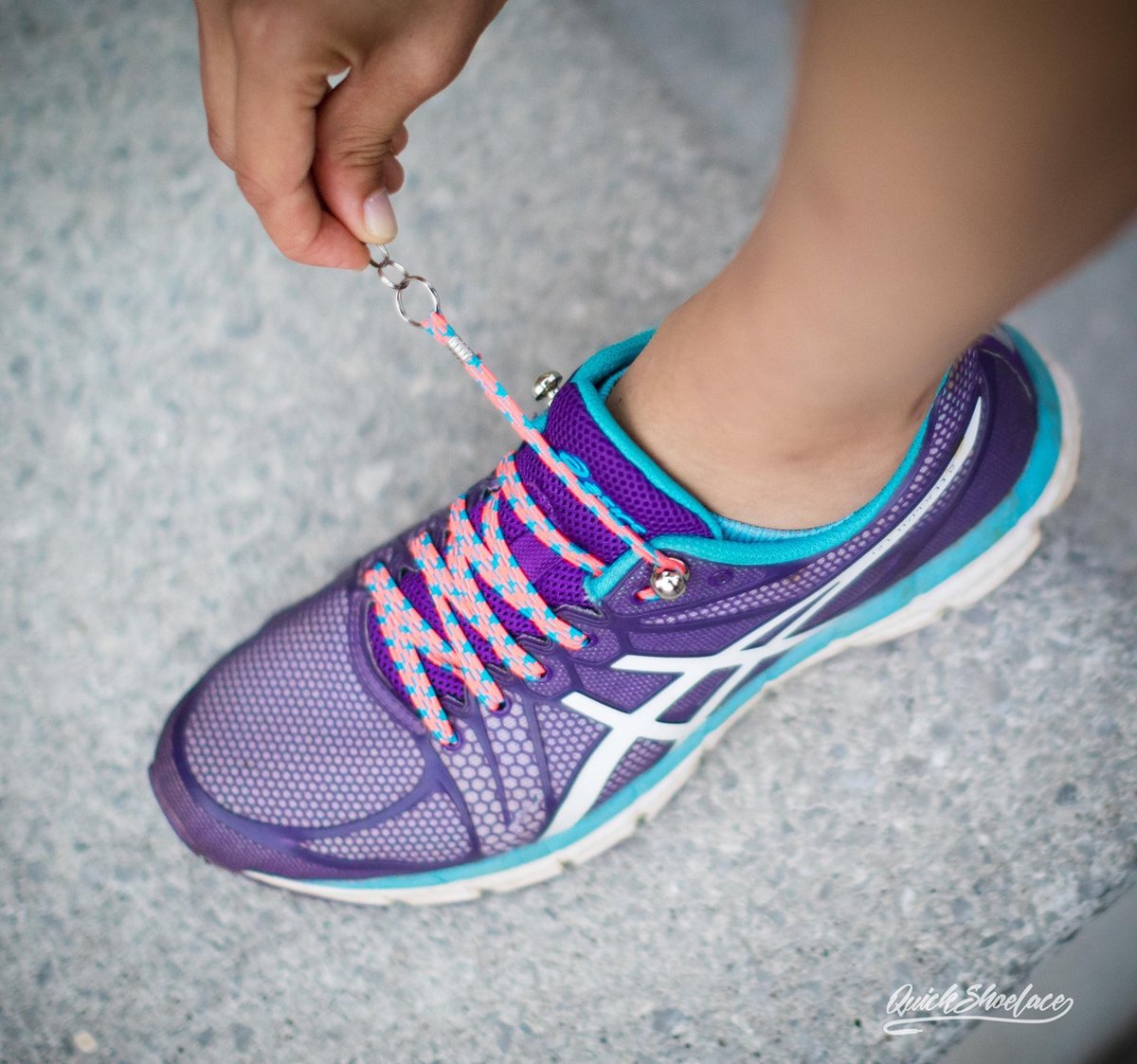Quick shoelaces - Met één hand veters strikken - NEON Green - Schoenveter met fixatie rond - Neon Groen