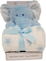 Snuggle Baby Babydeken Met Knuffel 25 Cm Lichtblauw 2-delig