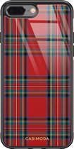 iPhone 8 Plus/7 Plus hoesje glass - Tartan rood | Apple iPhone 8 Plus case | Hardcase backcover zwart