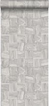 Origin Wallcoverings eco texture vlies behangpapier sloophout motief lichtgrijs - 347518 - 53 cm x 10,05 m