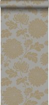 Papier peint Origin fleurs taupe et bronze brillant - 326149-53 x 1005 cm