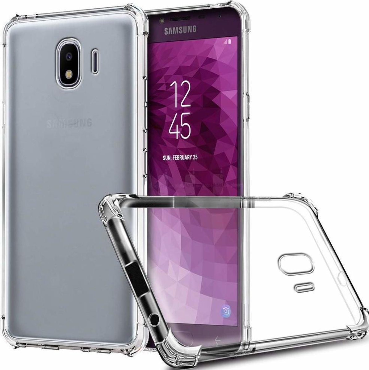 Hoesje geschikt voor Samsung Galaxy J4 - anti-shock tpu back cover - transparant