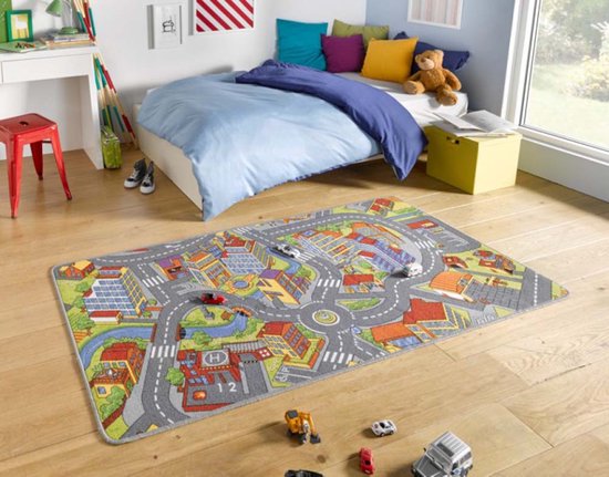 Tapis de jeu smartcity - gris 160x240 cm