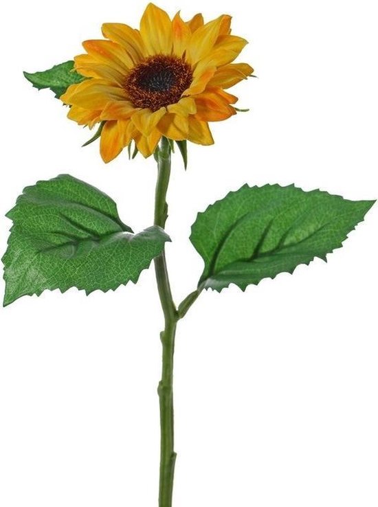 3x Gele zonnebloemen kunstbloem 35 cm - Helianthus - Kunstbloemen boeketten  | bol.com