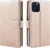 Xssive Double Wallet Book Case voor Apple iPhone 11 Pro Max (6.5 inch) - geschikt voor 6 pasjes - Goud