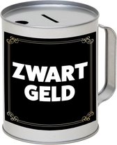Cadeau/kado zwart geld collectebus 10 x 13 cm - Cadeauverpakking voor ondernemer/bijklusser/beunhaas - Zwartgeld spaarpot van metaal