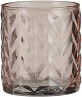 Kerst Sfeerlichten - Theelicht Houder L.roze - H8xd7cm