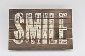 Teksten - Wood Letter "smile" 30x20x3cm Natural-wash