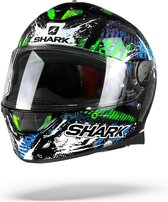 Shark Skwal 2 Switch Rider Zwart Blauw Groen KBG Integraalhelm - Motorhelm -  Maat XL