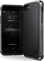 X-Doria Defense Lux cover - zwart leder - geschikt voor iPhone SE 2020/2022 en 7/8 - gecertificeerd 3 meter drop test